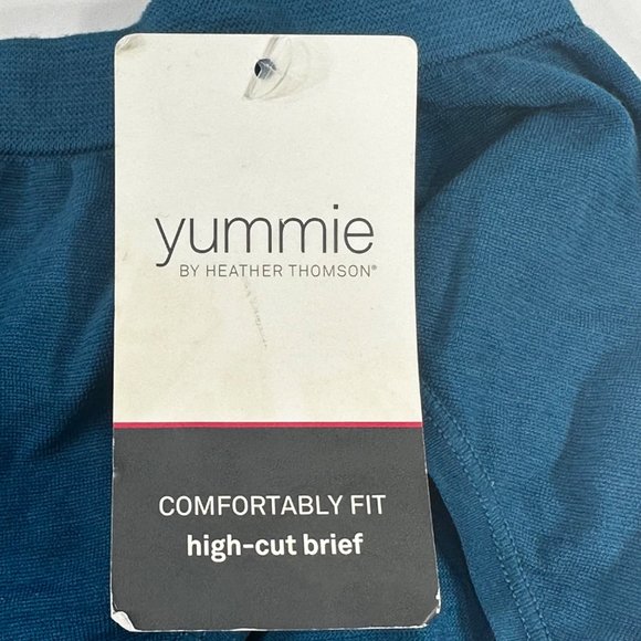 Yummie Women's One Size Fits Small To XL Panty Brief Hi Cut Outlast Blue New - Picture 4 of 8